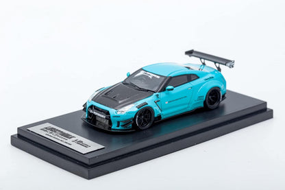 Impossible Perfect Skyline GT-R R35 UK Edition Blue with Carbon Bonnet LBWK Version 2 Resin