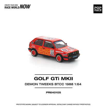 PopRace 1/64 Volkswagen Golf GTi MKII Demon Tweeks BTCC 1988 PR640105