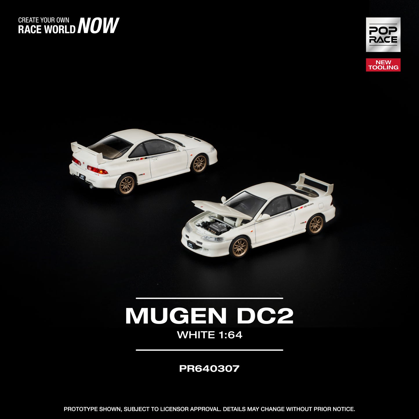 PopRace 1/64 MUGEN DC2 WHITE PR640307