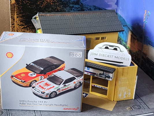 SPARKY 1/64 Diecast Porsche 944 Turbo Cup Shell Combo - Turbo Cup #2 & Adler Von Tirol (Upright headlights)