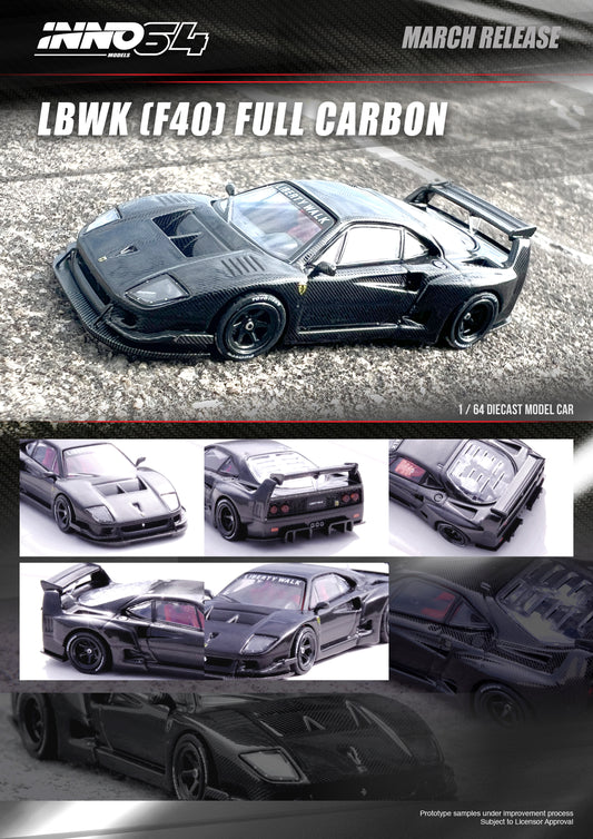 INNO64 1/64 Die-Cast LBWK F40 Full Carbon