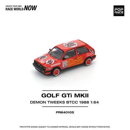 PopRace 1/64 Volkswagen Golf GTi MKII Demon Tweeks BTCC 1988 PR640105