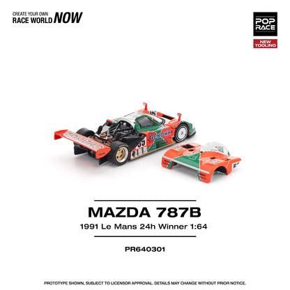 Preorder PopRace PR640301 Mazda 787b 1991 Le Mans 24Hrs WINNER Removeable Front and Rear Cover, Detailed Engine