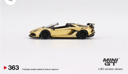 MiniGT Lamborghini Aventador SVJ Roadster Oro Elios RHD brand new sealed