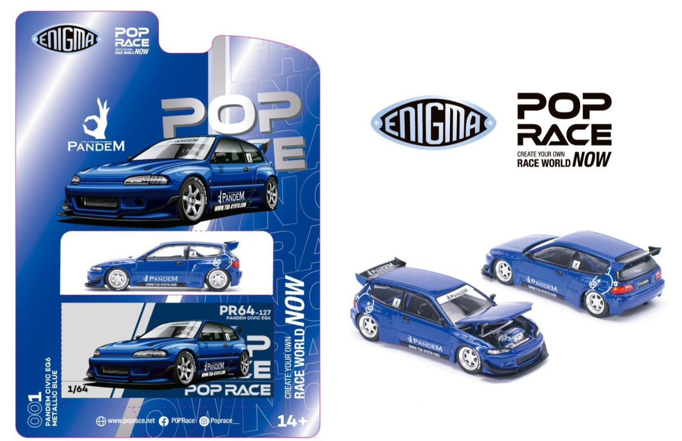 PopRace * Enigma Honda Civic Pandem EG6 Blue PRE001