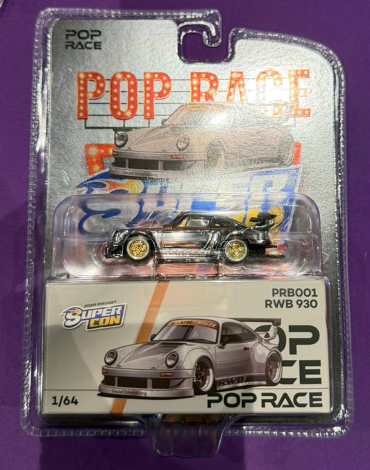 PopRace RWB 930 Las Vegas Super Con Silver Chrome Exclusive PRB001 Blister