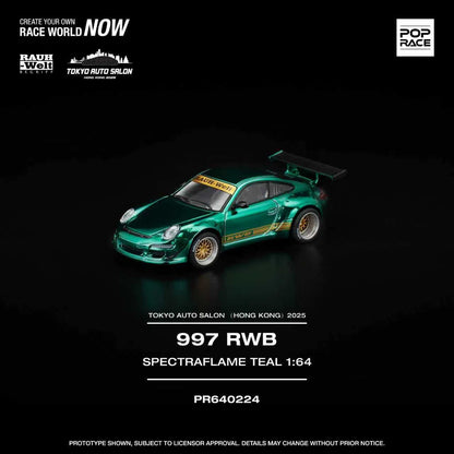 PopRace RWB 997 Spectraflame Teal PR640224 Hong Kong Tokyo Auto Salon 2025