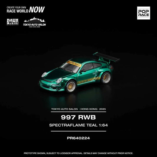 PopRace RWB 997 Spectraflame Teal PR640224 Hong Kong Tokyo Auto Salon 2025