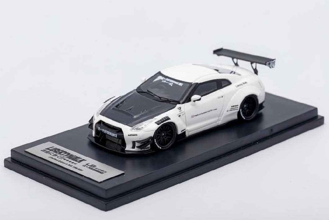 Impossible Perfect LB Skyline GT-R R35 White with Black Bonnet Resin Liberty Walk