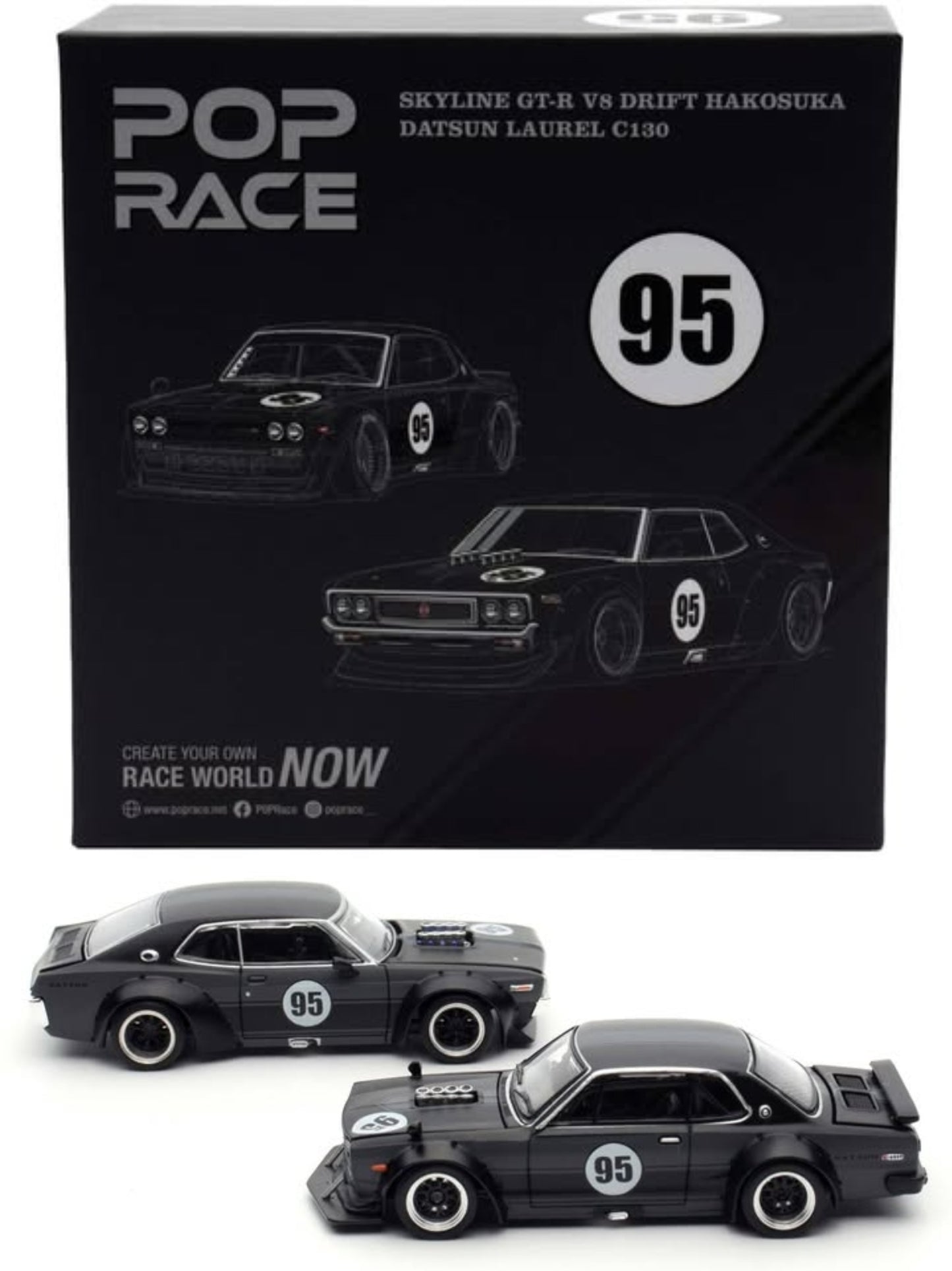 PopRace Nissan Skyline GT-R V8 Drift & Laurel C130 Boxset PR640351 & 352 Hong Kong ToyCar Salon 2025