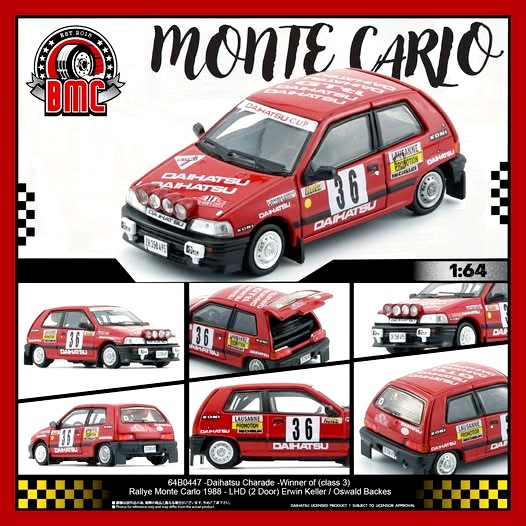 (March) BM Creations 1/64 Daihatsu Charade Winner of Rallye Monte Carlo 1988 (Class 3) 64B0447 Erwin Keller Oswald Backes