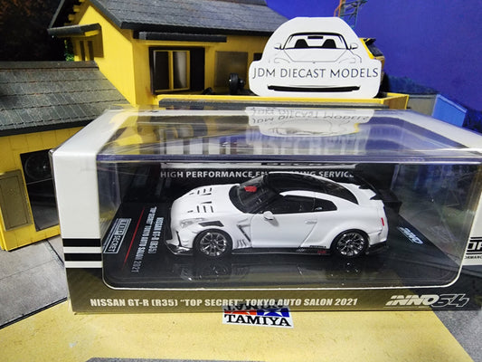 Inno64 Nissan GT-R R35 Top Secret White Tokyo Auto Salon IN64-R35TS-TAS2021