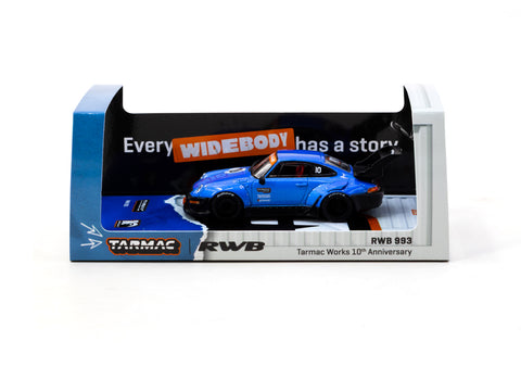 Tarmac Works 10th Anniversary RWB 993 Blue T64-TL017-10TH