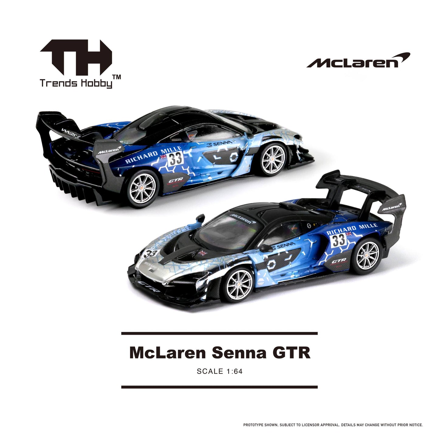 Trends Hobby McLaren Senna GTR Blue Chrome HCFC 2025 Event Limited Edition 1888pcs