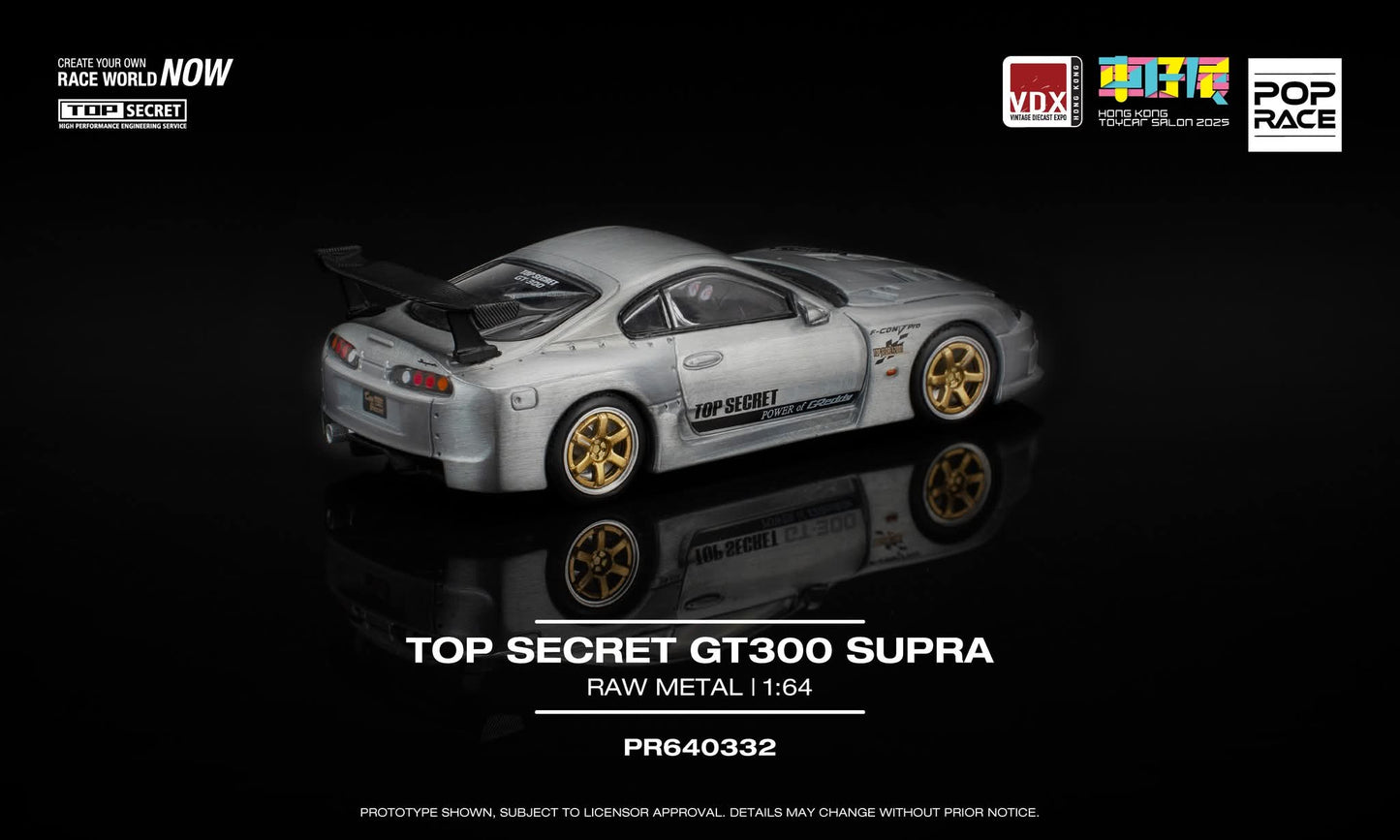 PopRace Toyota Top Secret GT300 Supra Raw Metal PR640332 Hong Kong ToyCar Salon 2025