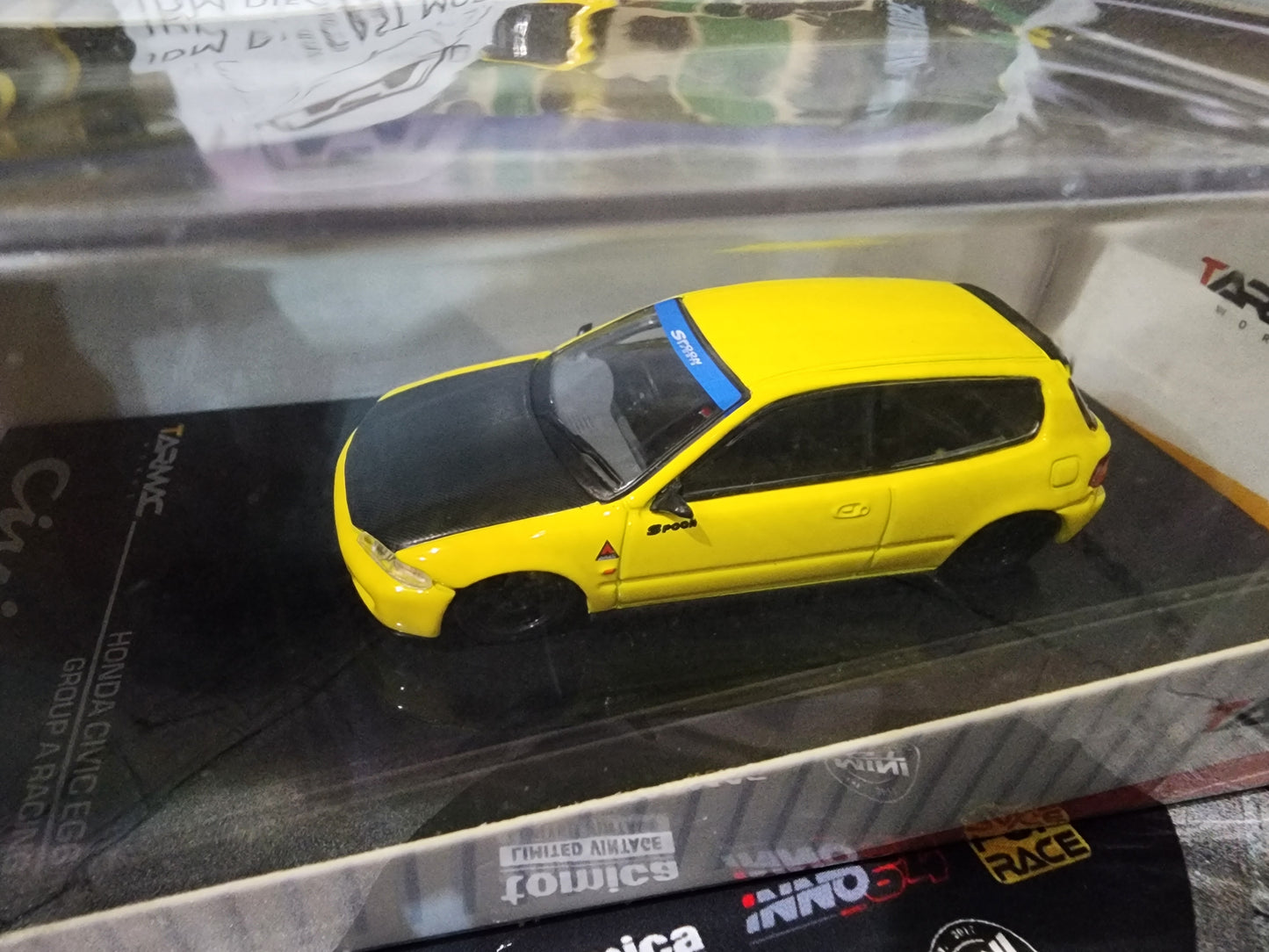 Tarmac Works 1/64 Honda Civic EG6 Gr.A Racing Yellow Spoon
