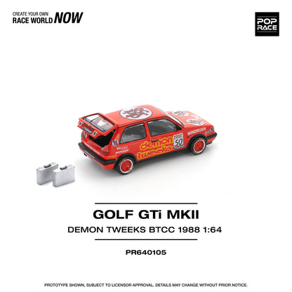 PopRace 1/64 Volkswagen Golf GTi MKII Demon Tweeks BTCC 1988 PR640105
