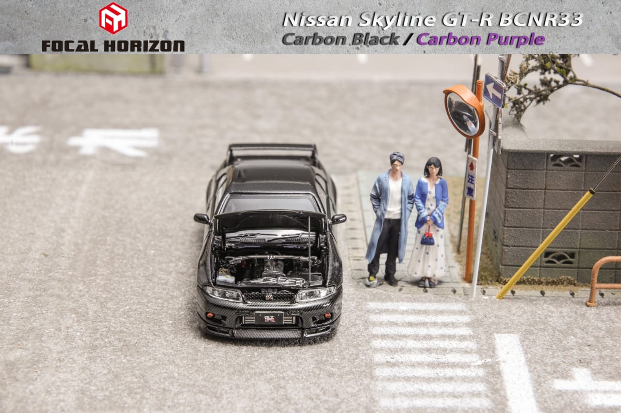 Preorder June 2024 Focal Horizon Nissan Skyline BCNR33 Carbon Black and Purple