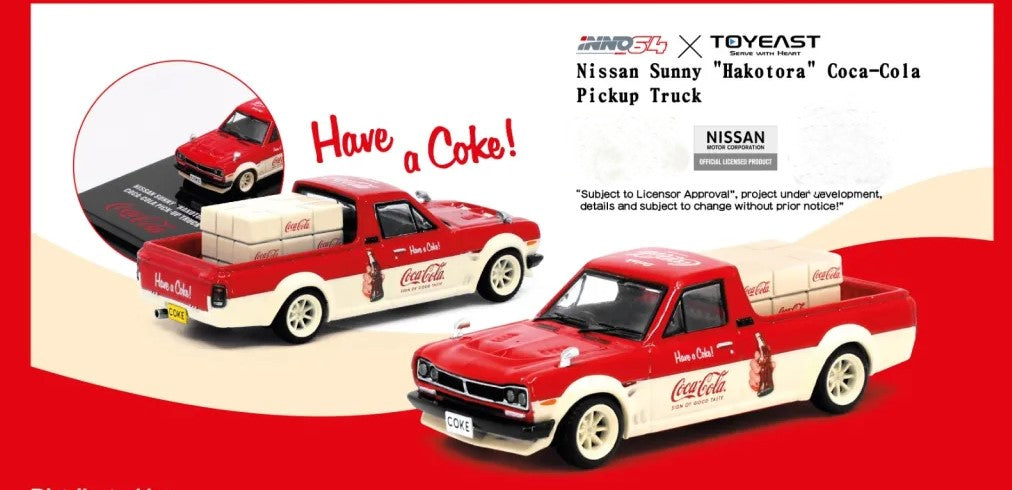 Inno64 Nissan Sunny "Hakotora" Coca Cola Pick Up Truck