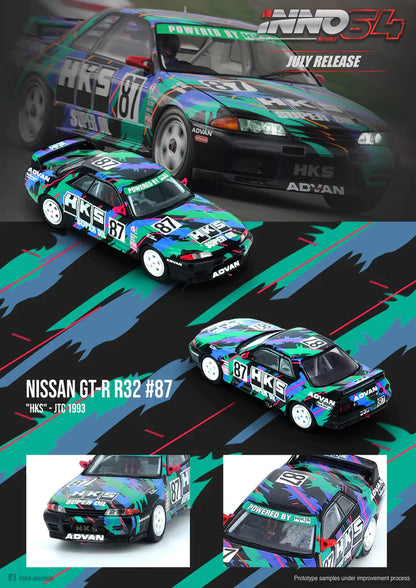 Inno64 Nissan Skyline GTR R32 #87 HKS JTC 1983 IN64-R32-HKS93