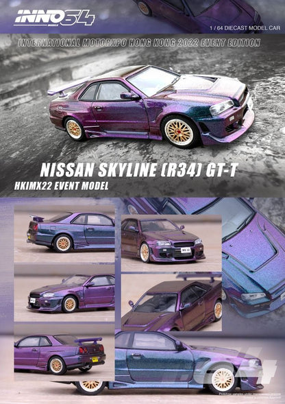 Inno64 Nissan Skyline R34 GT-T Magic Purple HKIMX22 Hong Kong Event Edition IN64-R34GTT-HKIMX22