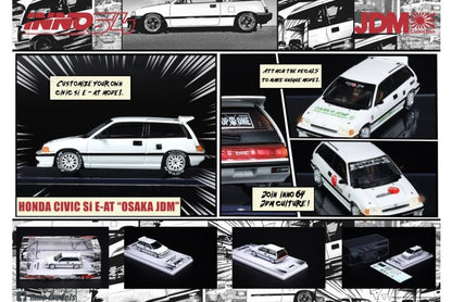 Inno64 Honda Civic Si E-AT White "Osaka JDM" - JDM07