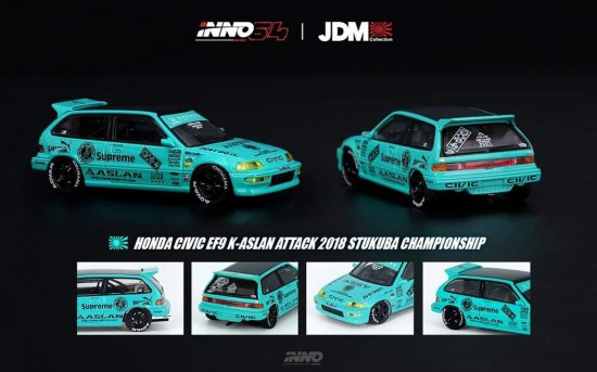 Inno64 Honda Civic EF9 K-Aslan Attack Tsukuba Championship 2018 - JDM03